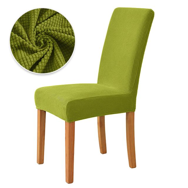 Stuhlhussen aus Fleece für die Küche, kariert, dehnbar, rutschfest, Sitzbezug für Esszimmerstühle, Schutz für Zuhause, Dekoration