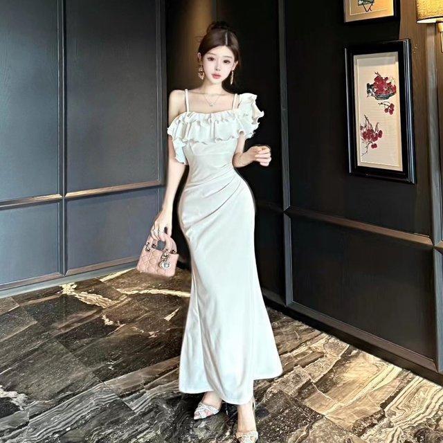 2025 Summer Elegant One-Shoulder Ruffle Dress: Pure Desire Style