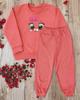 Girls' Tracksuit Set 110 Two-Piece Cotton 100% Print Smiley Coral