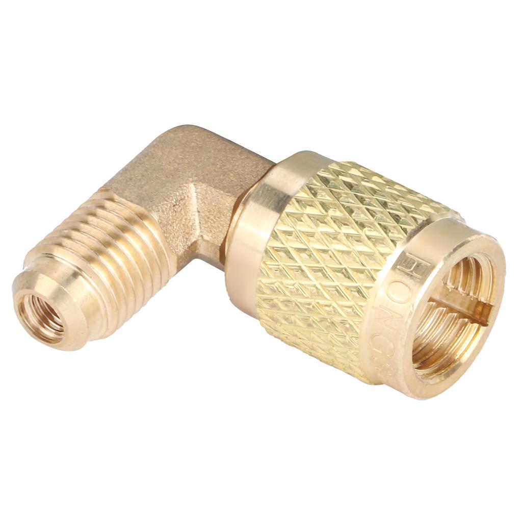 R410 Male Thread 1/4 to Female Thread 5/16 90 degrees  Adapter Connector Cooler Air-Conditioner Accessory