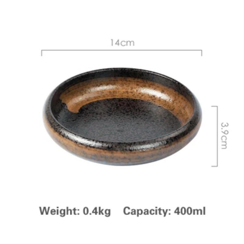 14cm  sell Creative retro ceramic sushi dishes tray Sauce Chili pepper snacks small dishes gold plates set dinner dishes sets