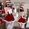Red Plush Christmas Costume with Big Bow