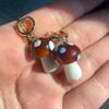Bohemian Woodland Brown Glass Mushroom Dangle Earrings