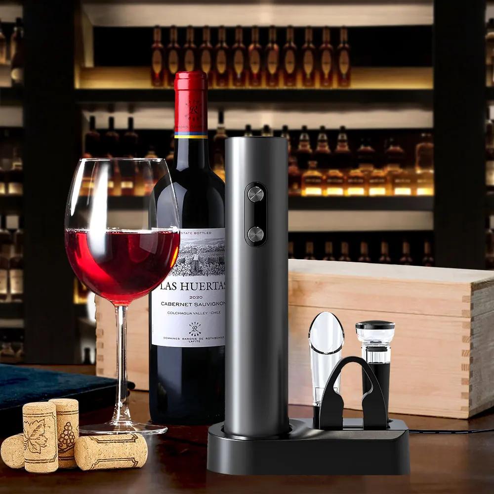 Automatic Wine Opener Set Reusable Electric Wine Bottles Opener Battery Operated Wine Corkscrews Remover for Home Kitchen Party