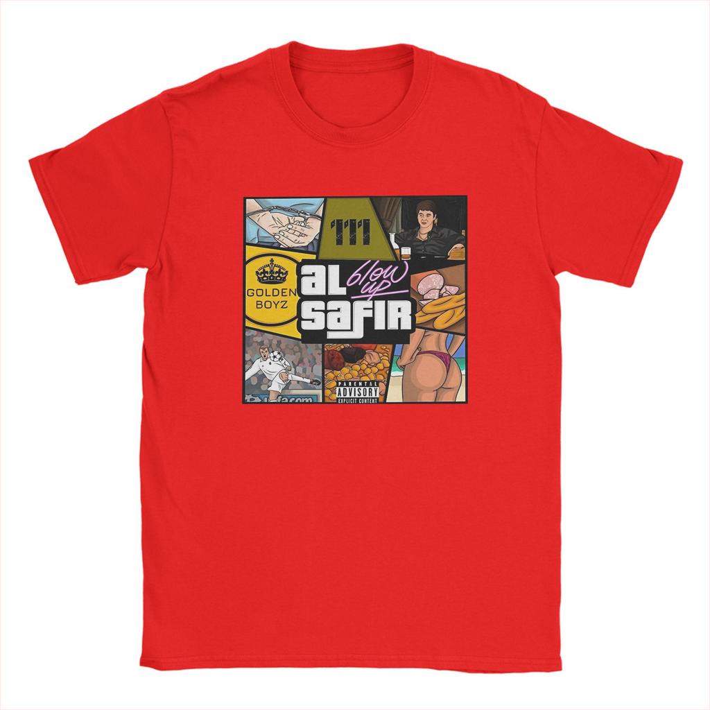 Rapper Al Safir Cotton T-Shirt For Men Beach  Y2K Basic T Shirts O Neck Hipster Tees Oversize Printed Tops