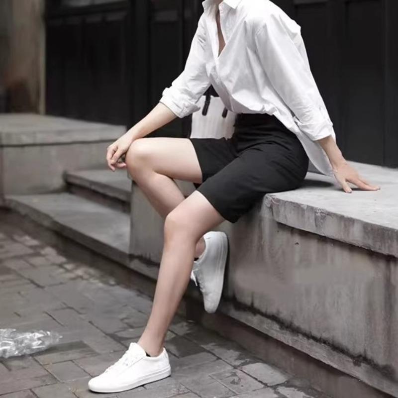 New little white shoes women's shoes flat leather casual shoes single shoes classic versatile couple board shoes women