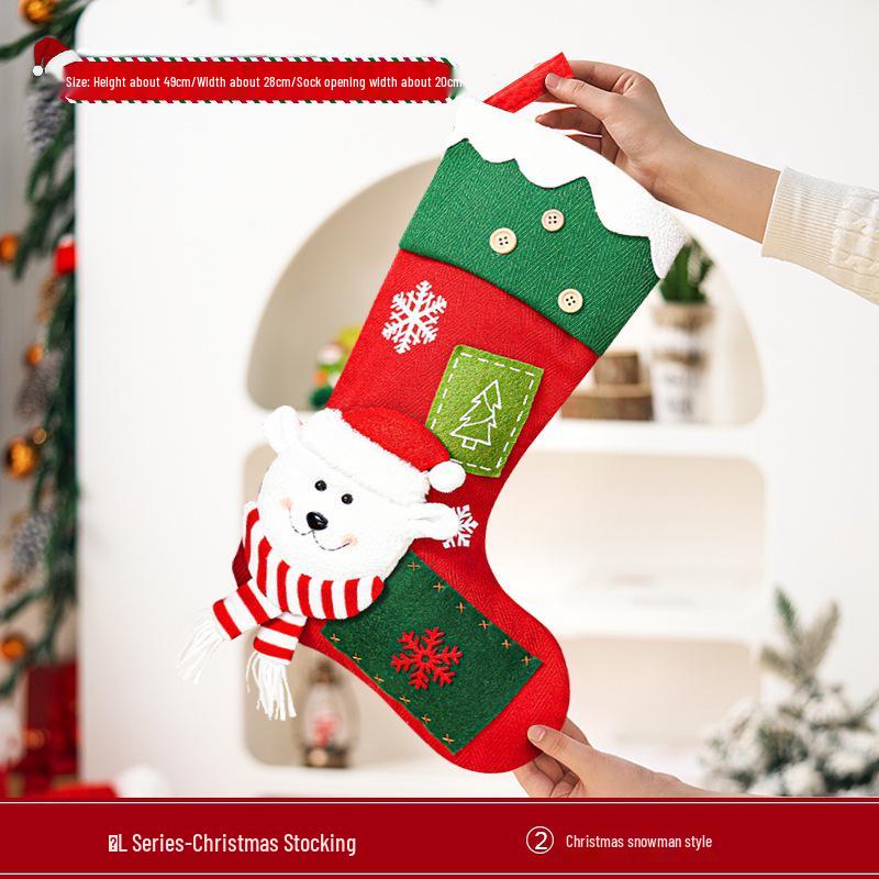 High-End 3D Cartoon Christmas Stockings - Decorative Holiday Ornaments