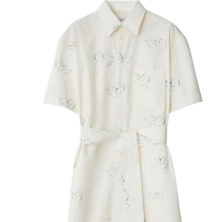 Burberry SS24 Short Sleeved Dress Women's White 80961761