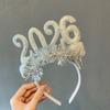 Sweet 2026 Happy New Year Headband Cute New Year Decorative Headdress  Masquerade Party