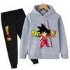 Jesień i Zima Nowy Anime Dragon Ball Wukong Komplet Bluz z Kapturem dla Chłopców Dziecięce Bluzy z Kapturem dla Dziewczynek Koszulki Sportowe dla Dzieci 3-12 lat