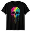 Colourful Dripping Skull Colourful Graphic Skulls Mens T-Shirt