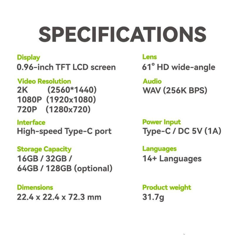 Action Camera 2K HD Portable Sports Camcorder for Students Outdoor Photography Video Long Battery