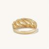 St. Delan Gold-Plated Stainless Steel Croissant Ring for Couples
