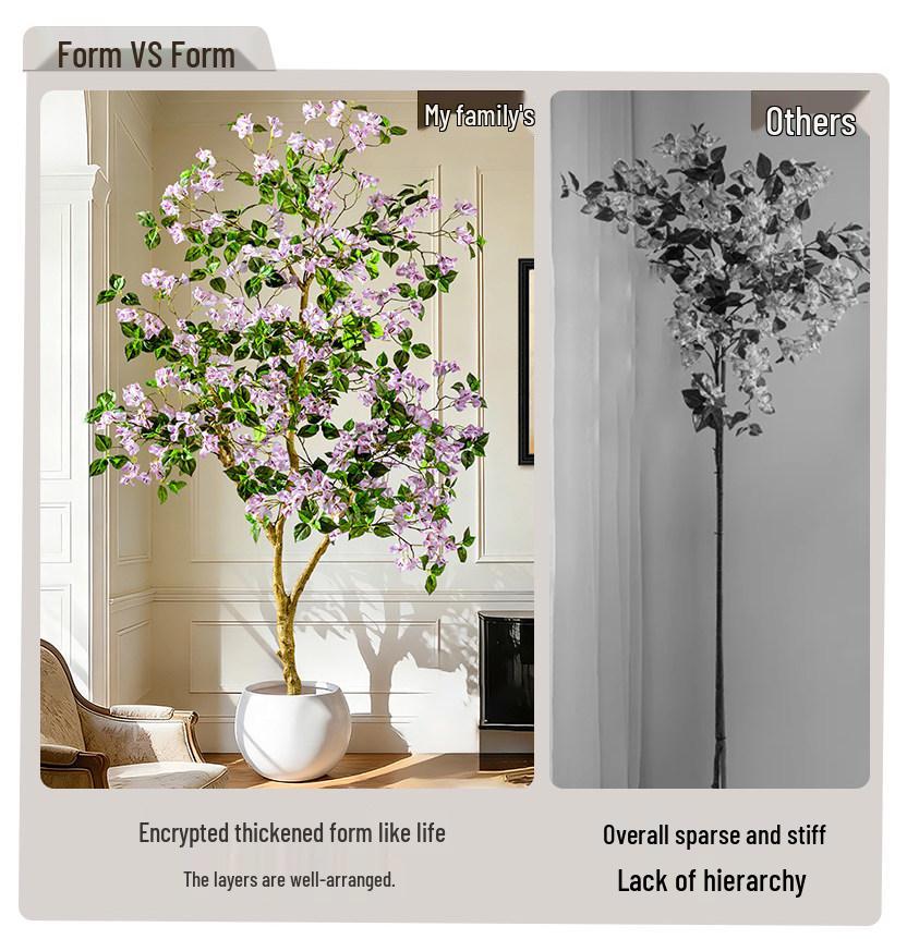 Large Artificial Bougainvillea Tree for Indoor Decoration - Potted Fake Cherry Blossom Plant Ornament