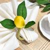 Décor de Table Jaune Anneaux de Serviette Anneaux de Serviette sur le Thème Citron pour Décor de Table de Banquet de Mariage Porte-Serviettes Fruités Rustiques pour Fête