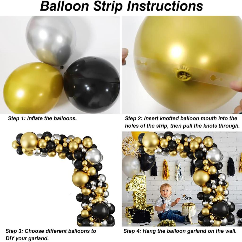 127PCS black and gold latex balloon set suitable for birthday parties, weddings, Valentine's Day party decorations