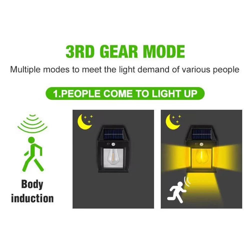 Intelligent Induction Tungsten Filament Lamp IP65 Waterproof LED Wall Sconce Induction Garden Light for Porch Patio Yard Garden