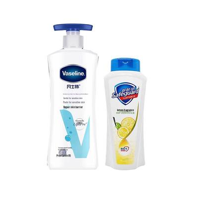 Vaseline Gentle Body Lotion & Lemon Scent Shower Gel Set