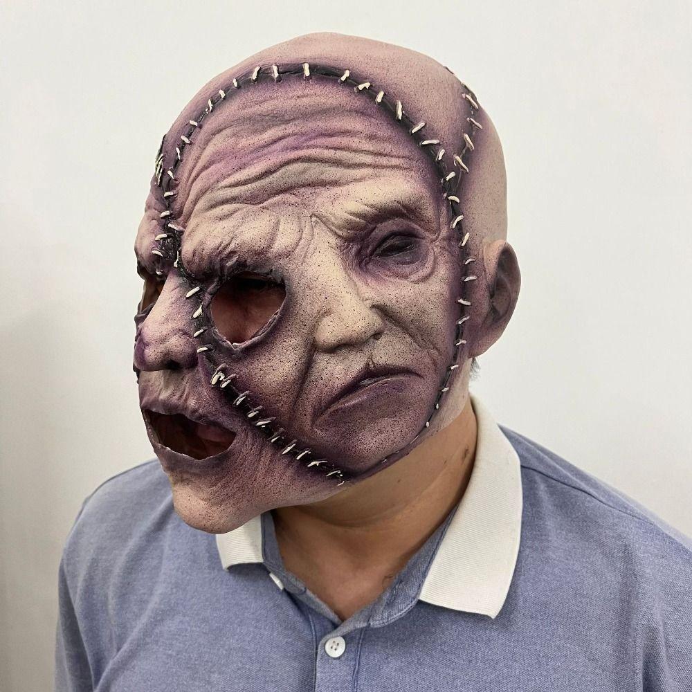 Soft Halloween Scary Mask Realistic Cosplay Costume Mask Three-Sided Scar Human Face  Cosplay Party