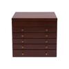 6-layer jewelry box, jewelry organizer, wooden jewelry case, large box, vintage jewelry box, large brown rectangular box
