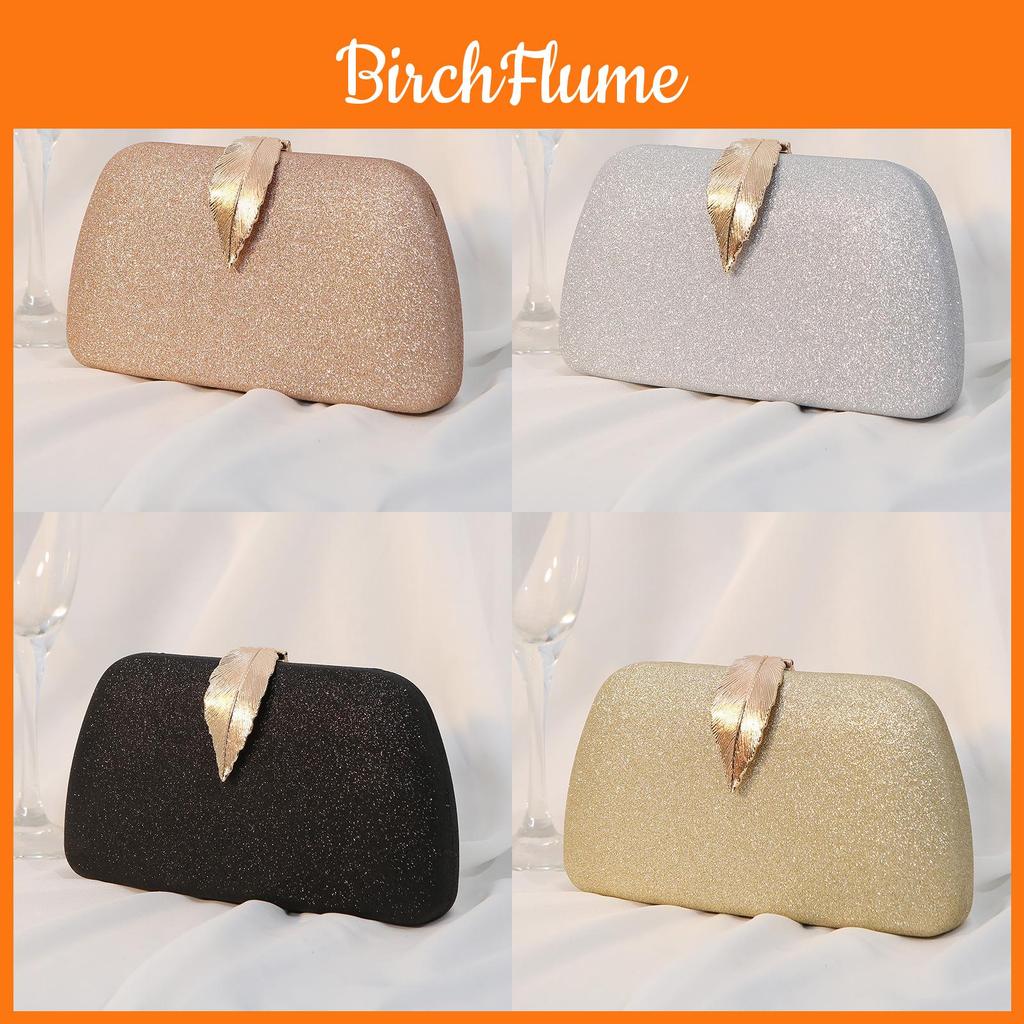 Crossborder Trend Metal Leaf Evening Bag With Lock Closure For Formal Events