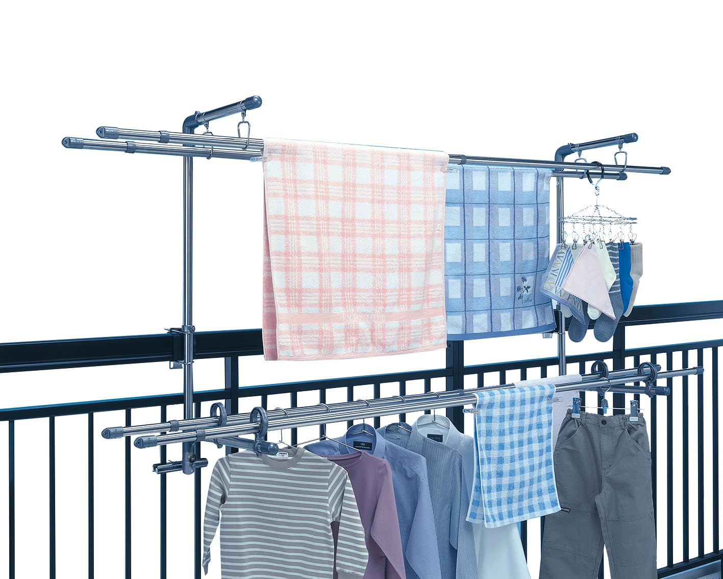 

Stainless steel balcony clothes drying rack DB-502