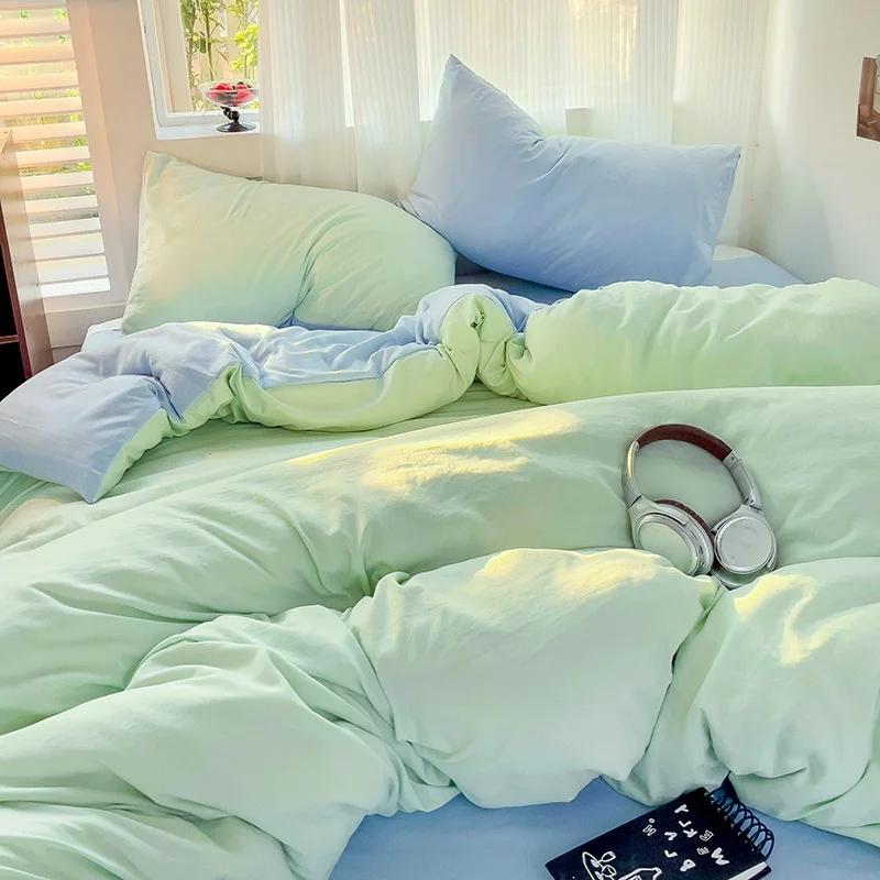 

Постельное белье Хлопковый комплект постельного белья с простыней пододеяльником наволочкой Односпальный Двуспальный Простыня Король Королева Двуспальный Полуторный Размер Twin150x200 3pcs