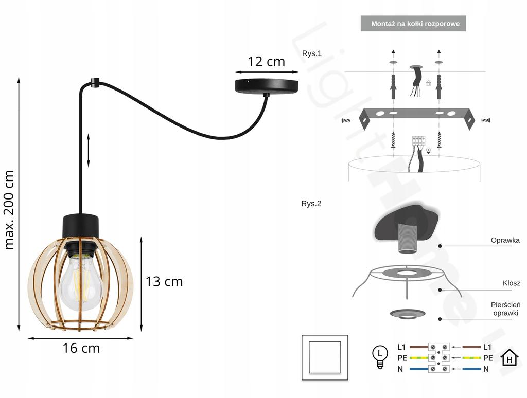 MODERN WOODEN LED CEILING HANGING LAMP
