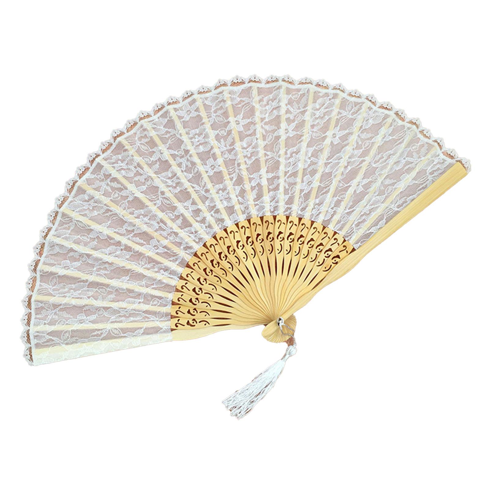 

Складной веер из кружева в стиле ретро, классические бамбуковые ручные веера в китайском стиле, элегантный складной веер для свадебного танца, косплея, домашнего декора