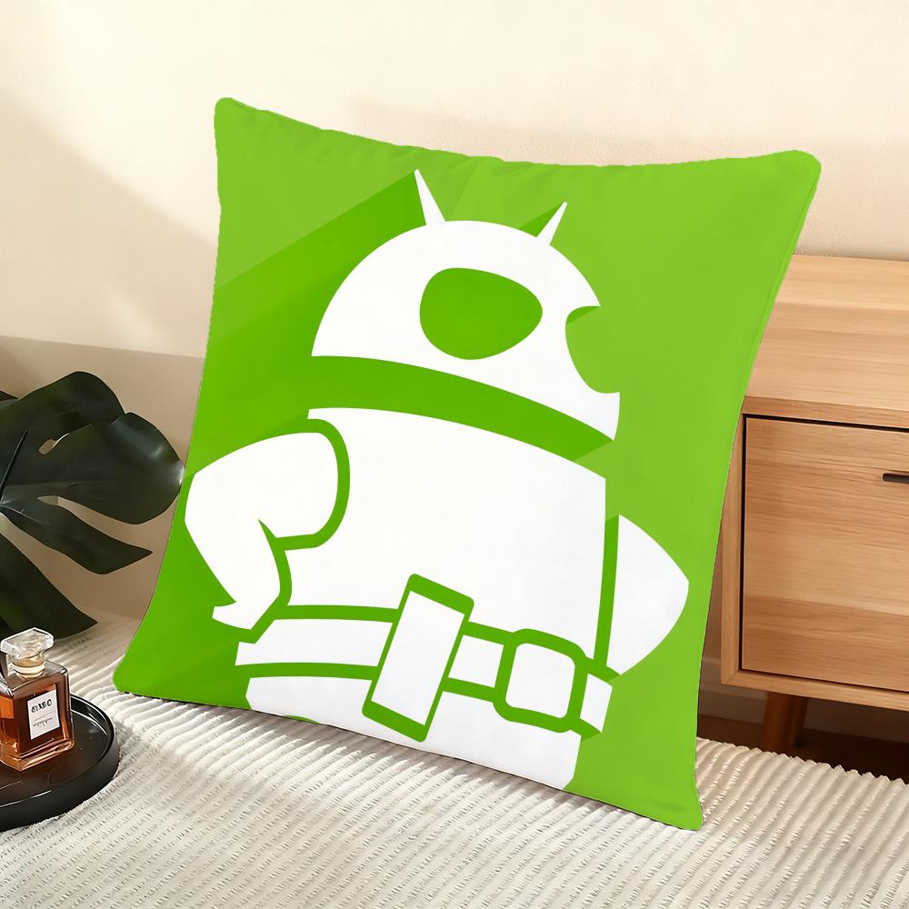Cool A-Android Cushion Cover Soft Short Plush Pillow Cover Smooth Cozy Texture Aesthetic Cushion Case Home Decor