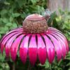 Flower Shaped Bird Feeder Metal Container Garden Outdoor Coneflower Bird Feeder Pet Supplies Garden Decoration
