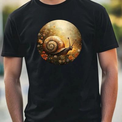 T-shirt Męski Ślimak Portret Motyw Bawełna Rozmiar XS do 5XL