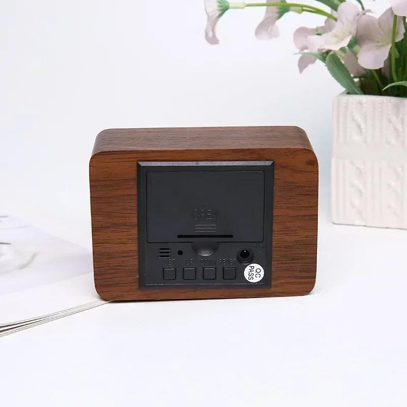LED Wooden Alarm Watch Table Voice Control Digital Wood Despertador USB/AAA Powered Electronic Desktop Clocks