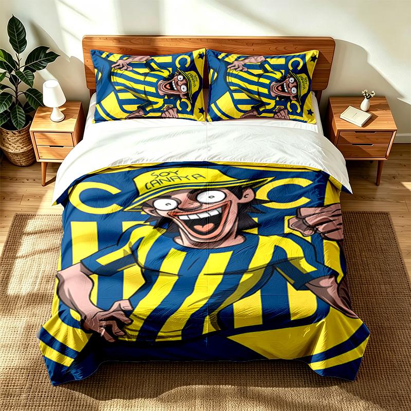 Club Atletico Rosario Central (1) 3pc set suitable for master bedrooms soft and comfortable an ideal gift for family and friends Includes one duvet co