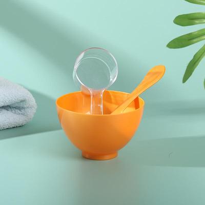 3-Piece Plastic Mixing Set: Gold Mask Bowl, Stick, and Spoon for DIY Masks