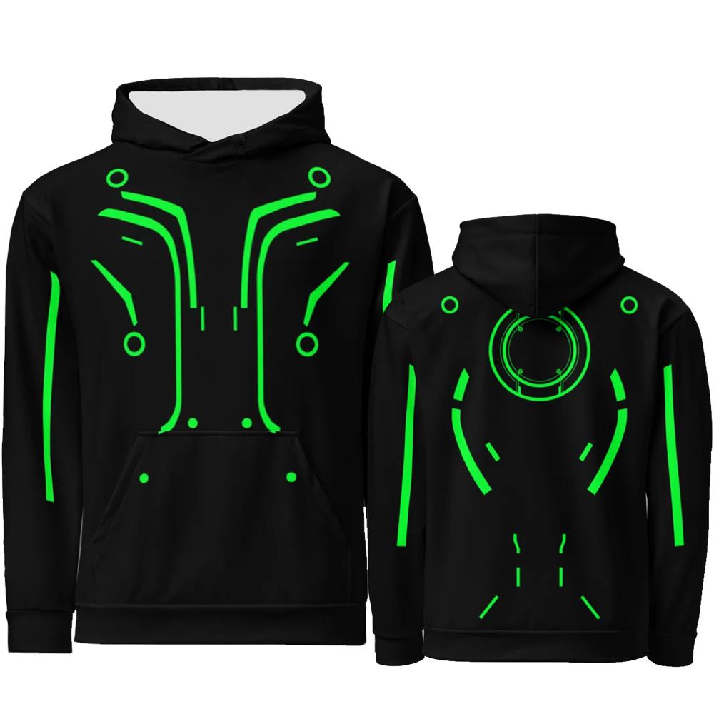 TRON Ares Cosplay Halloween Hoodies Long Sleeve Fashion Fleece Sweatshirts NIN Nine Inch Nails Band Print Pullovers Unisex
