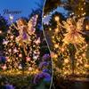Flower Fairy Lawn Decor Solar Garden Stake Light, Waterproof LED Angel Decorative Stakes for Beds Yard Patio, Outdoor Landscape Lamp, Gift Gardeners