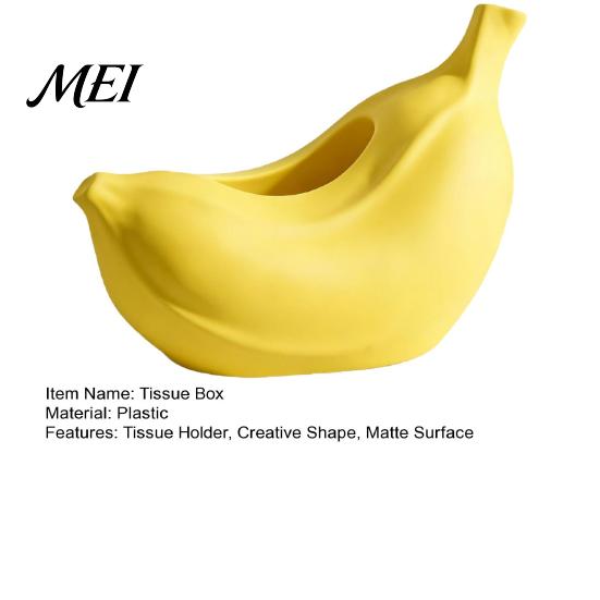 Living Room Tissue Box Decor Box, Matte Banana Shape Holder, Easy Pull Kitchen Thickened Waterproof Moisture-Proof Dispenser, for Home Dining Vibrant
