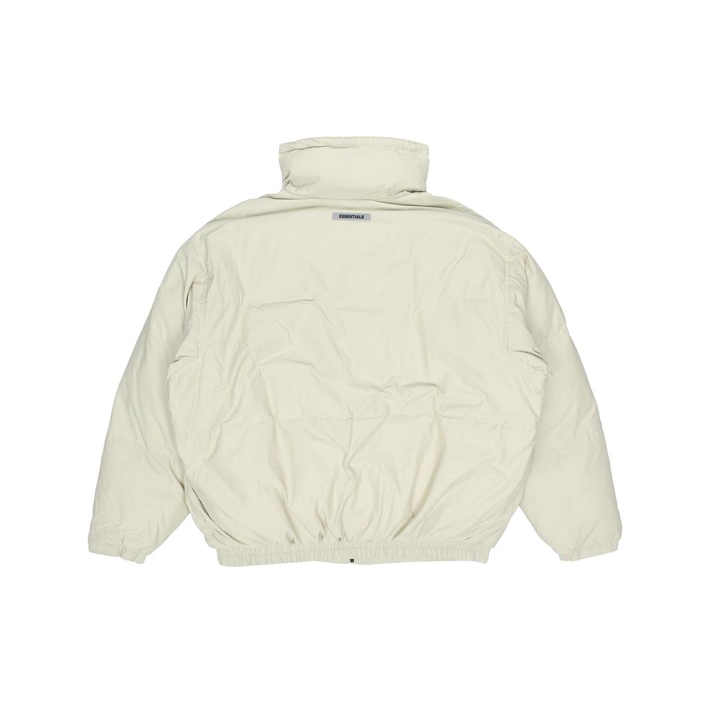 Fear of God Essentials FW20 Sage Short Solid Color Logo Zip-Up Stand Collar Warm Thick Drawstring Puffer Jacket Unisex Jacket 0202250500019012
