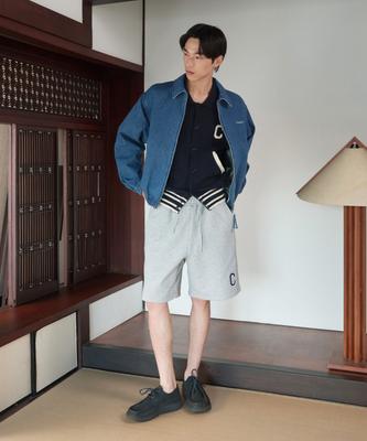 C Logo Regular Sweat Shorts Melange Grey