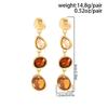 IngeSight.Z Y2K Bohemia Colored Glass Rhinestone Drop Earring Women Exquisite Elegant Oval Metal Piercing Ear Accessory Jewelry