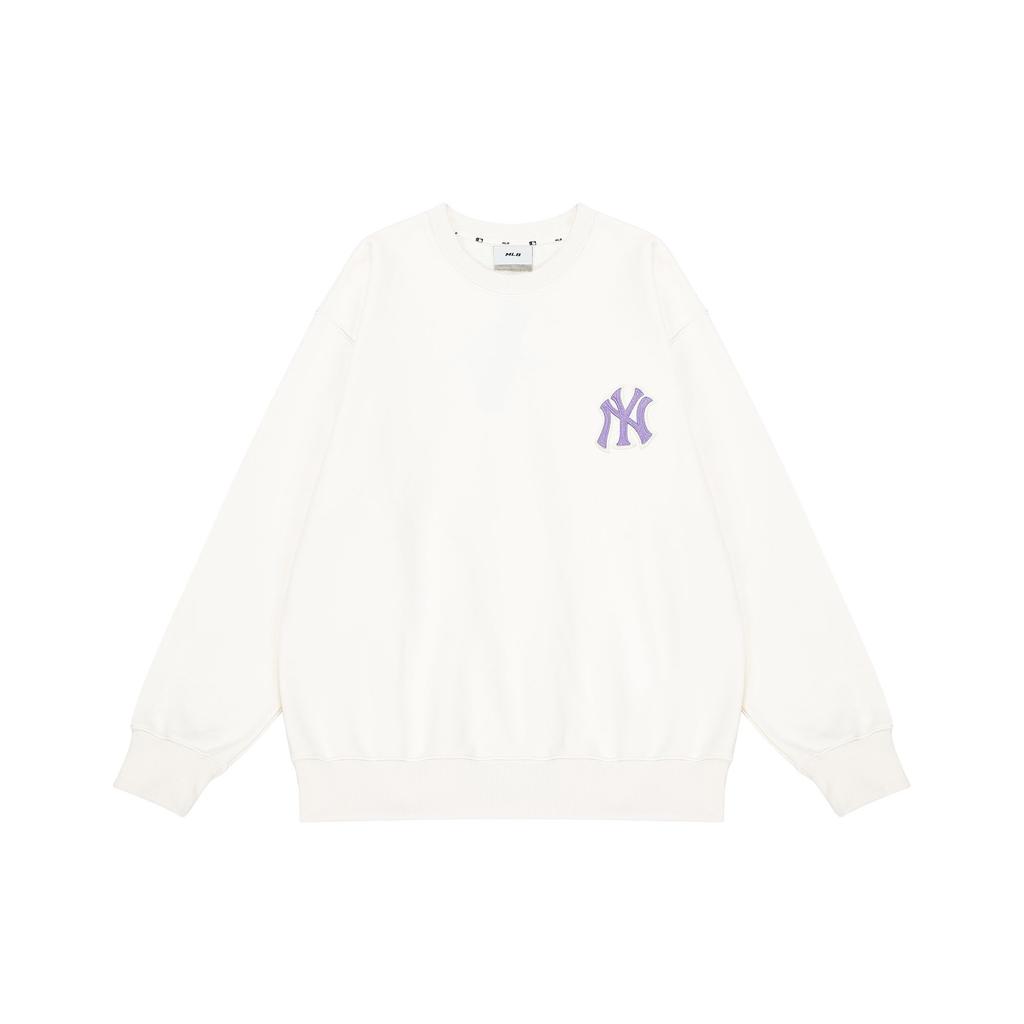 MLB Cashew Flower Sweatshirts Unisex Ecru Crew Neck Moderate Regular 3AMTI0126-50CRS