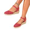 Women's Breathable Wedge Espadrille Buckle Sandals - Fashionable Plus Size Thick Sole Sandals