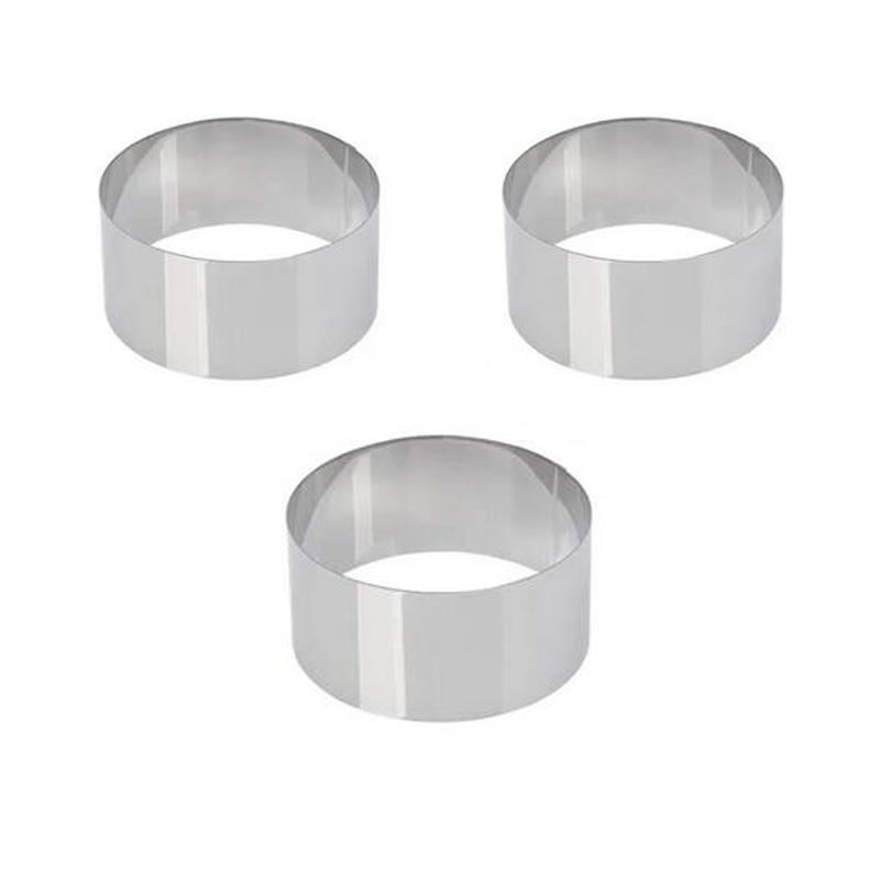 

Круглая форма для муссового торта из нержавеющей стали, 4 шт., инструменты для выпечки, инструменты для украшения тортов, в комплект входят 3 кольца и 1 пресс для еды