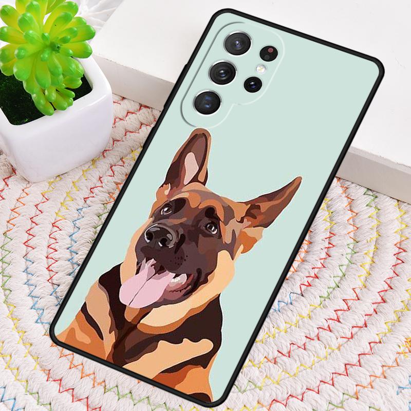 German Shepherd Dog pattern Silicone Phone Case For Samsung Galaxy note 10 pro S26 S25 S24 S23 S22 S21 Plus S25Ultra Capa Cover