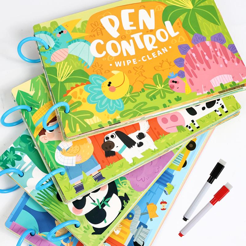 Grenzüberschreitende Kinder-Radierkarten zum Nachzeichnen: Früherziehung Stiftkontrolle Lernkarten & Lustiges Spielzeug