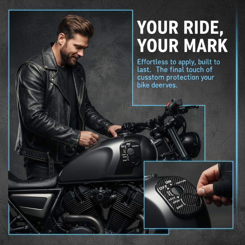 Copertura Protettiva per Blocchetto di Accensione Moto Adesivo Decorativo con Serratura a Chiave in Metallo Superficie Resistente all'Usura per Modifica Moto da Cross Atv