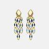 Boucles D'oreilles Luxenter En Argent 925 Et Laque Bleue Finition En or 18 Carats - Shione