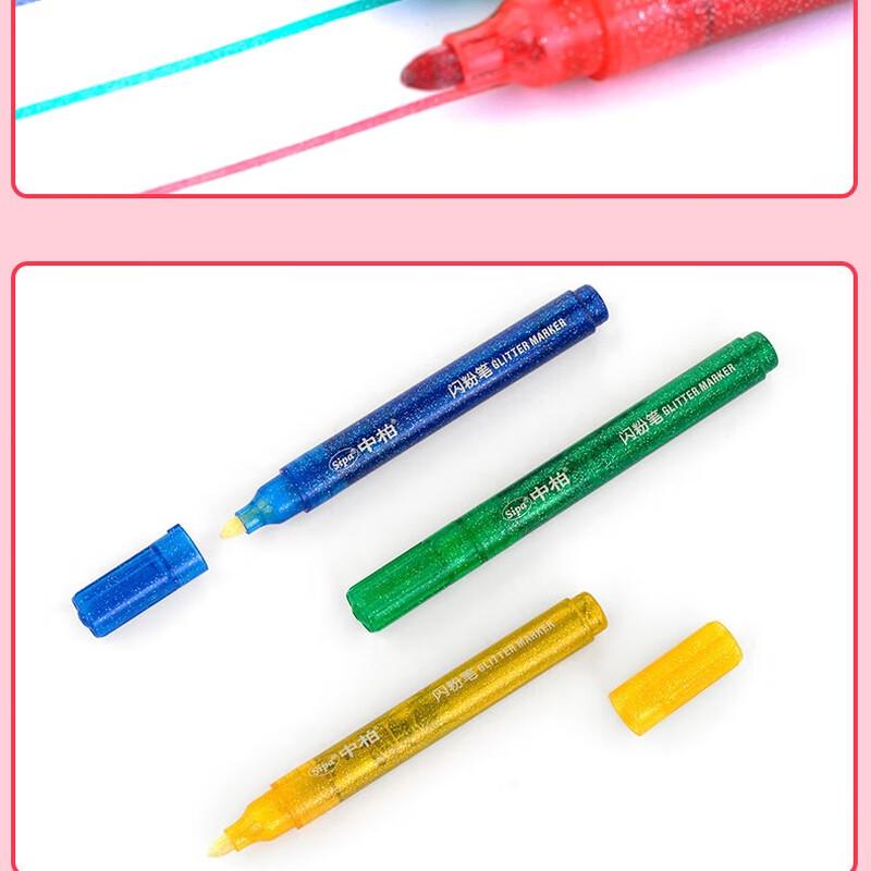 Zhongbai SPG015 Glitzer & Fluoreszierendes Stifteset