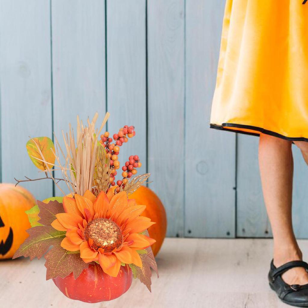 Fall Pumpkin Decor Artificial Decoration Decorative for Tabletop Centerpiece